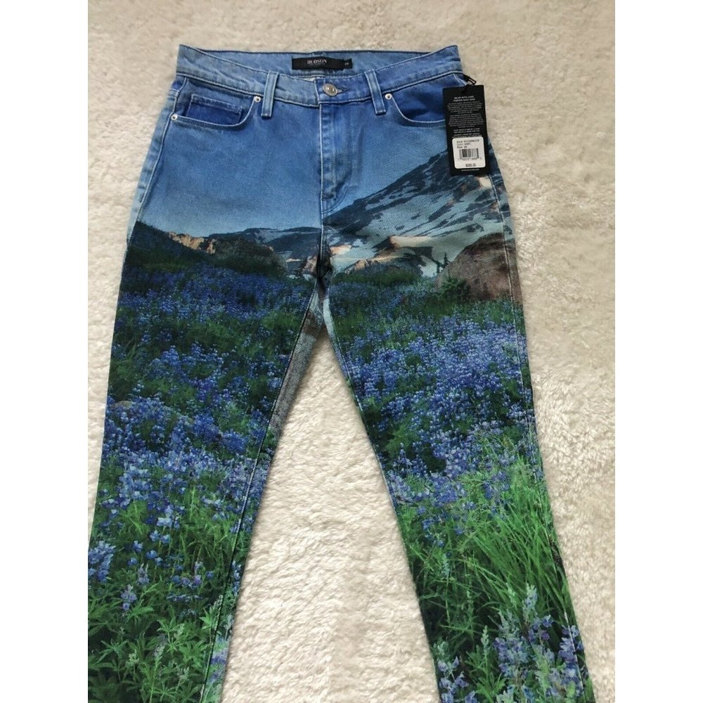 Hudson Jeans Barbara Mountain Blue Flow High-Rise Crop Straight Leg Jean Size 25 - Picture 4 of 12